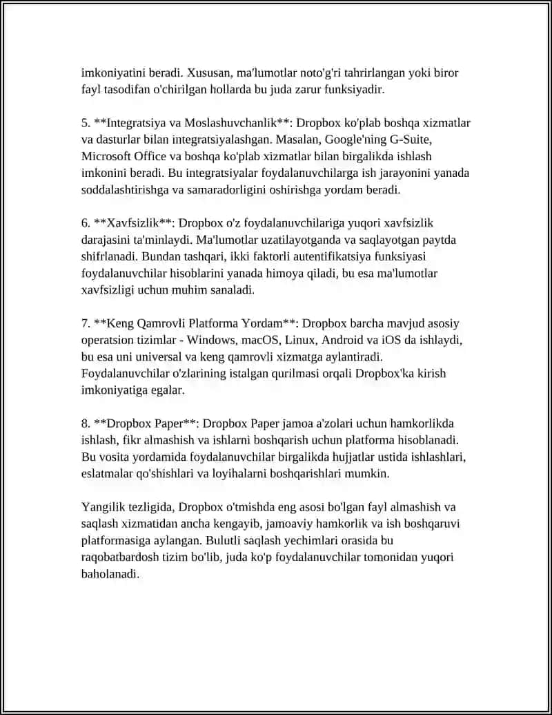 DROPBOX BULUTLI PLATFORMASI VA UNDAN FOYDALANISH 4
