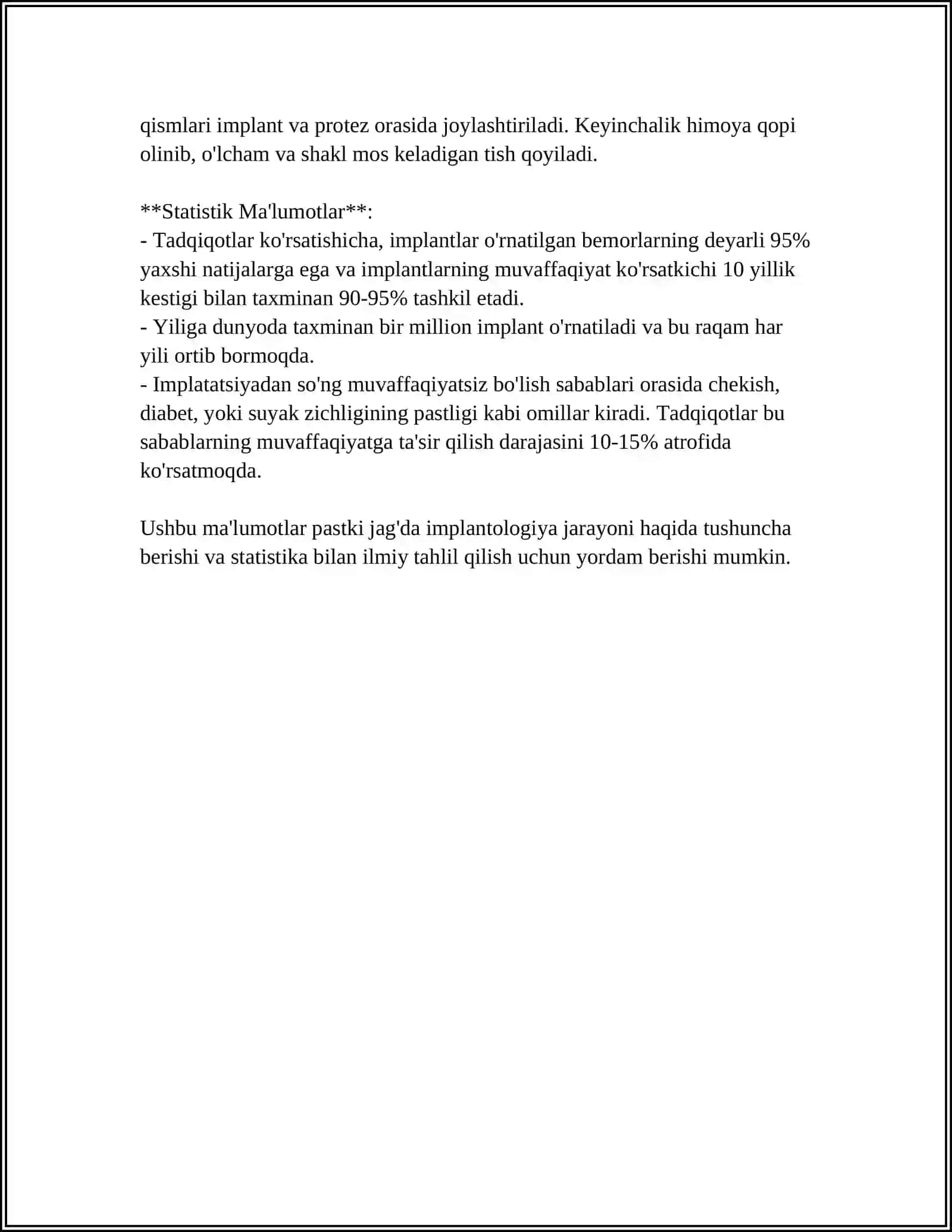PASTKI JAGDA IMPLANTOLOGIYANI OXIGA XOS XUSUSIYATLARI 4