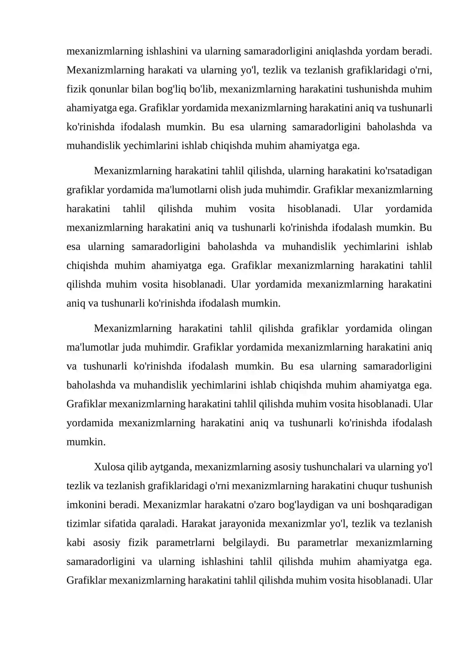 Mexanizmlarni yoʻl tezlik va tezlanish grafiklarni ko'rish 4