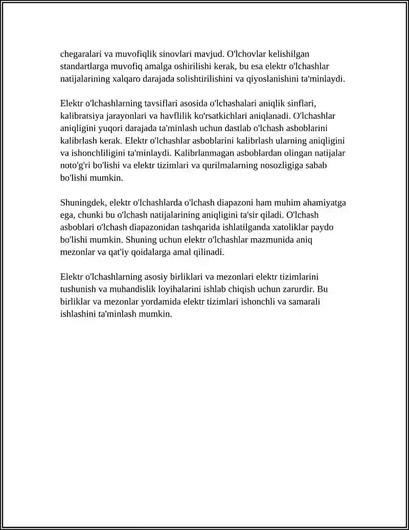 Elektr Oʻlchashlar va Elektr Oʻlchash Asboblari 4