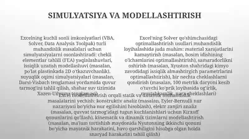 MS Excel dasturida muhandislik masalalarini yechish 4