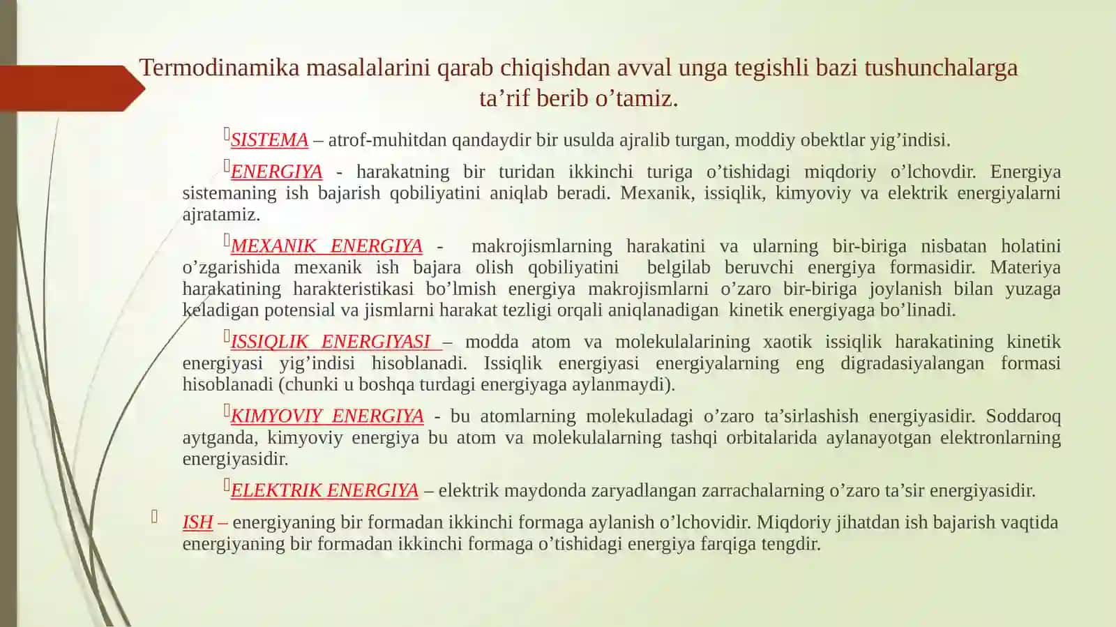 Termodinamika qonunlarini tirik organizmlarga tadbig’i 4