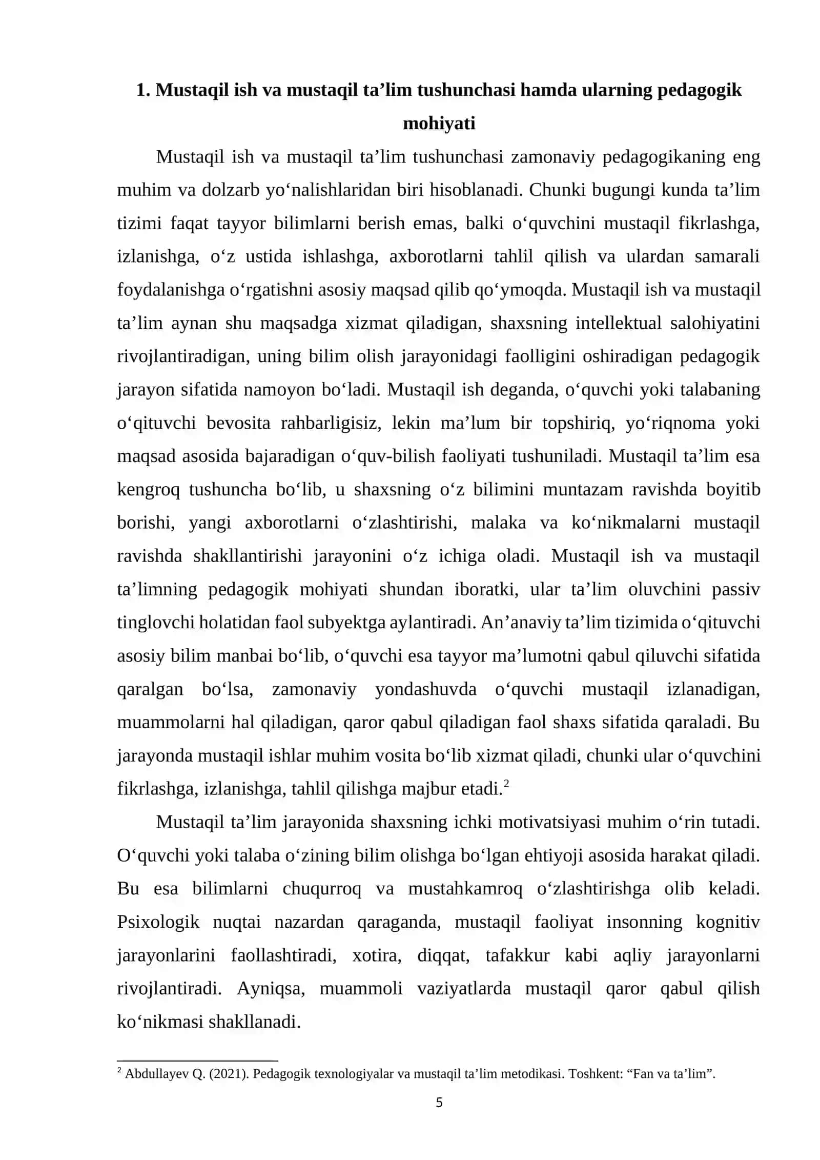 Mustaqil ish va mustaqil ta’lim va uni tashkil etish metodikasi 4