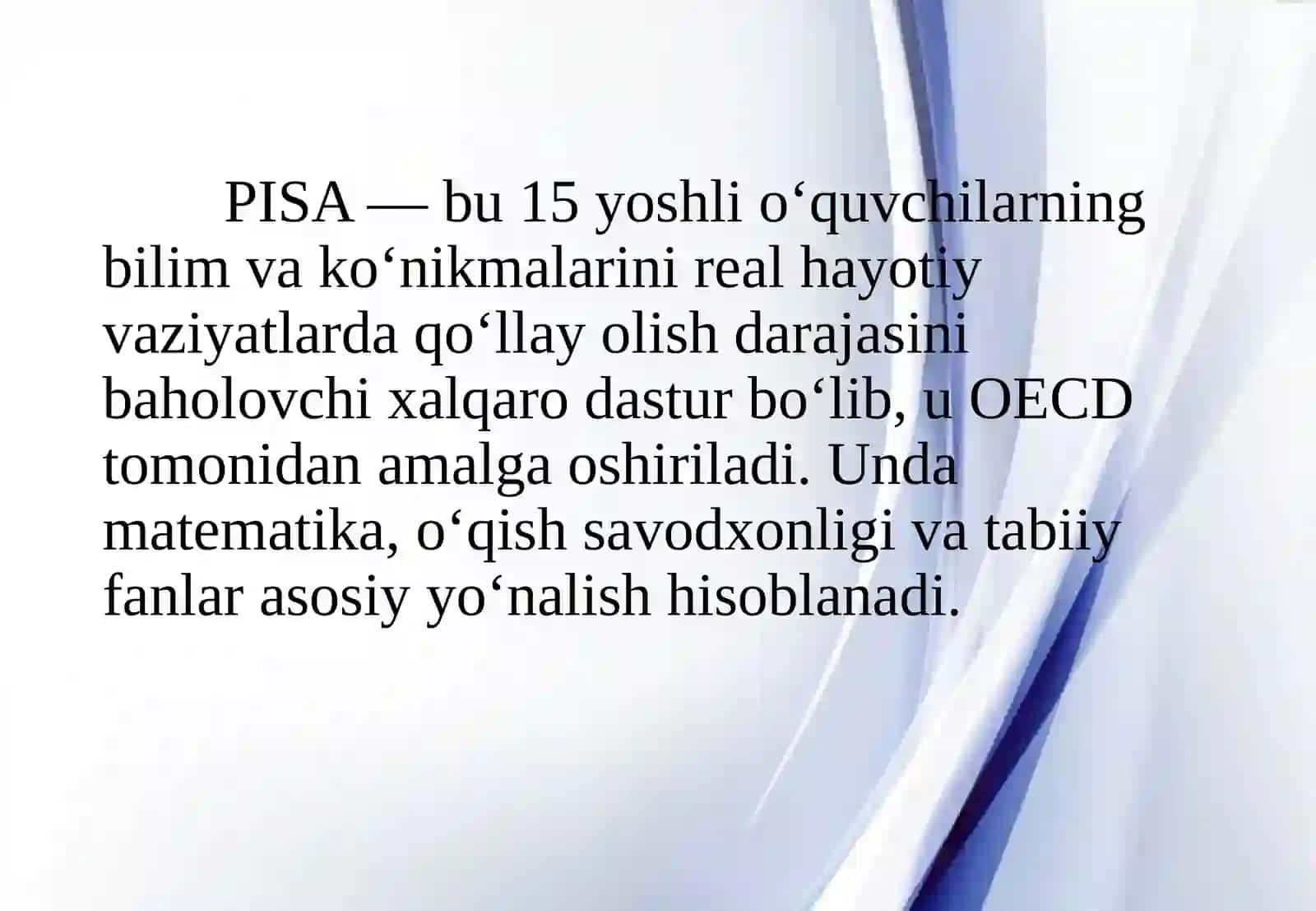 PISA. O'quvchilarda matematikaning o'zgarishlar va munosabatlar mazmun sohasiga oid kompetensiyasini shakllantirish, rivojlantirish va baholash yo'llari 4