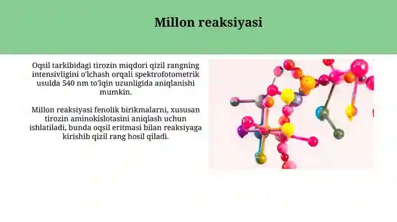 Aminokislotalarning rang hosil qilish reaksiyalari 4