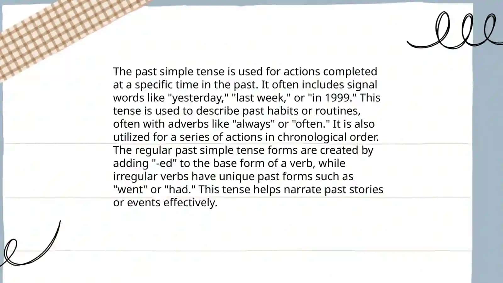PAST SIMPLE PRESENT SIMPLE 4