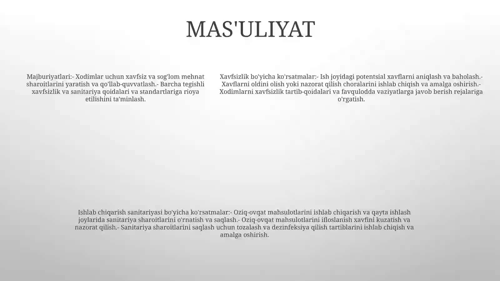 Xavfsizlik Texnikasi Va Ishlab Chiqarish Sanitariyasi BõyichaKõrsatmalarTuzish 4