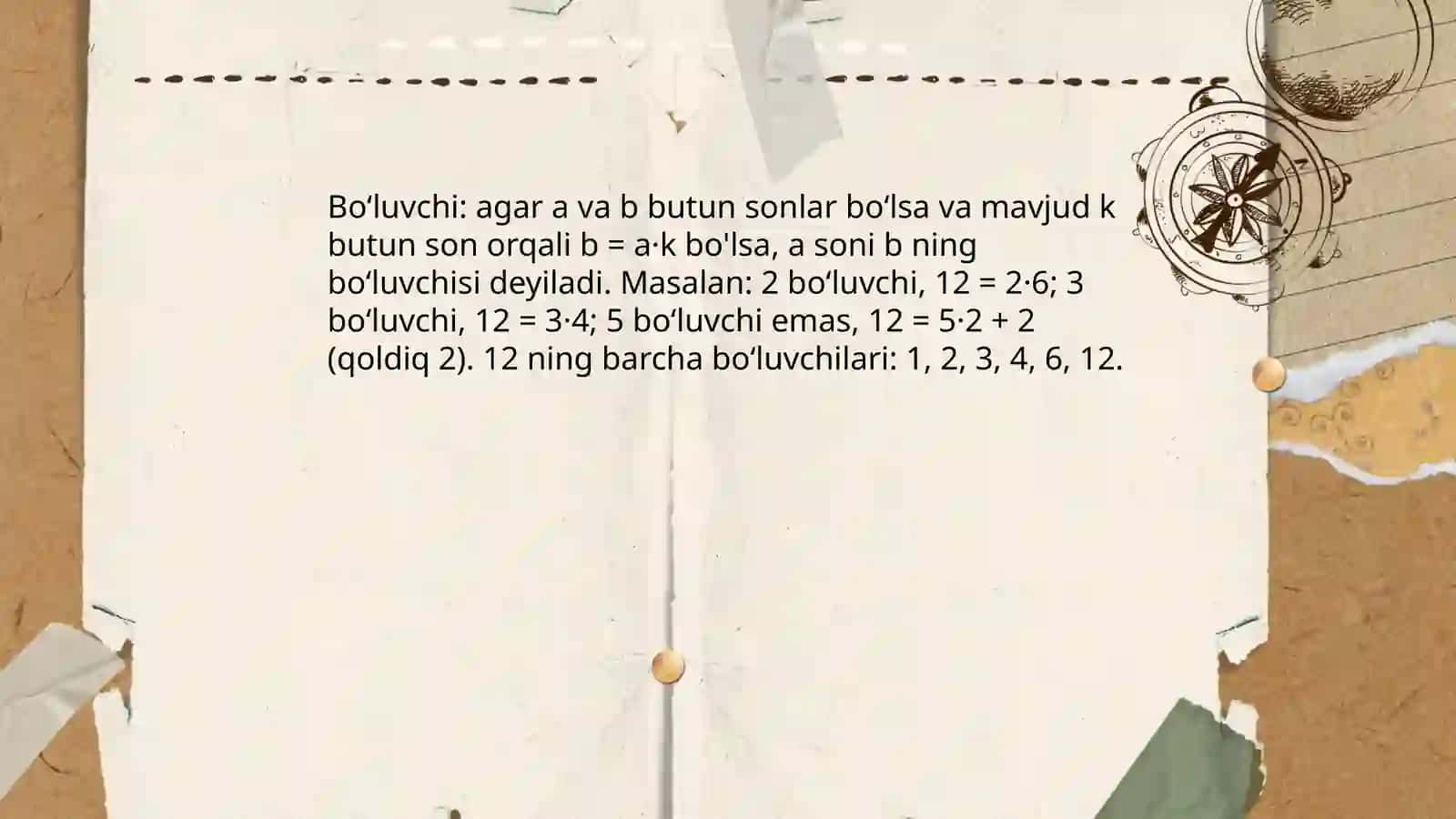 Sonni boʻlish. Boʻlish kompanentlari 4