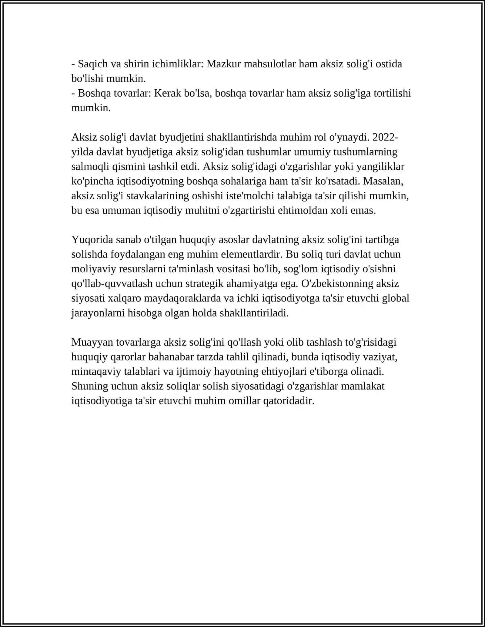 AKSIZ SOLIG'INI HISOBLASH VA BUDJETGA TO'LASH TARTIBI 4