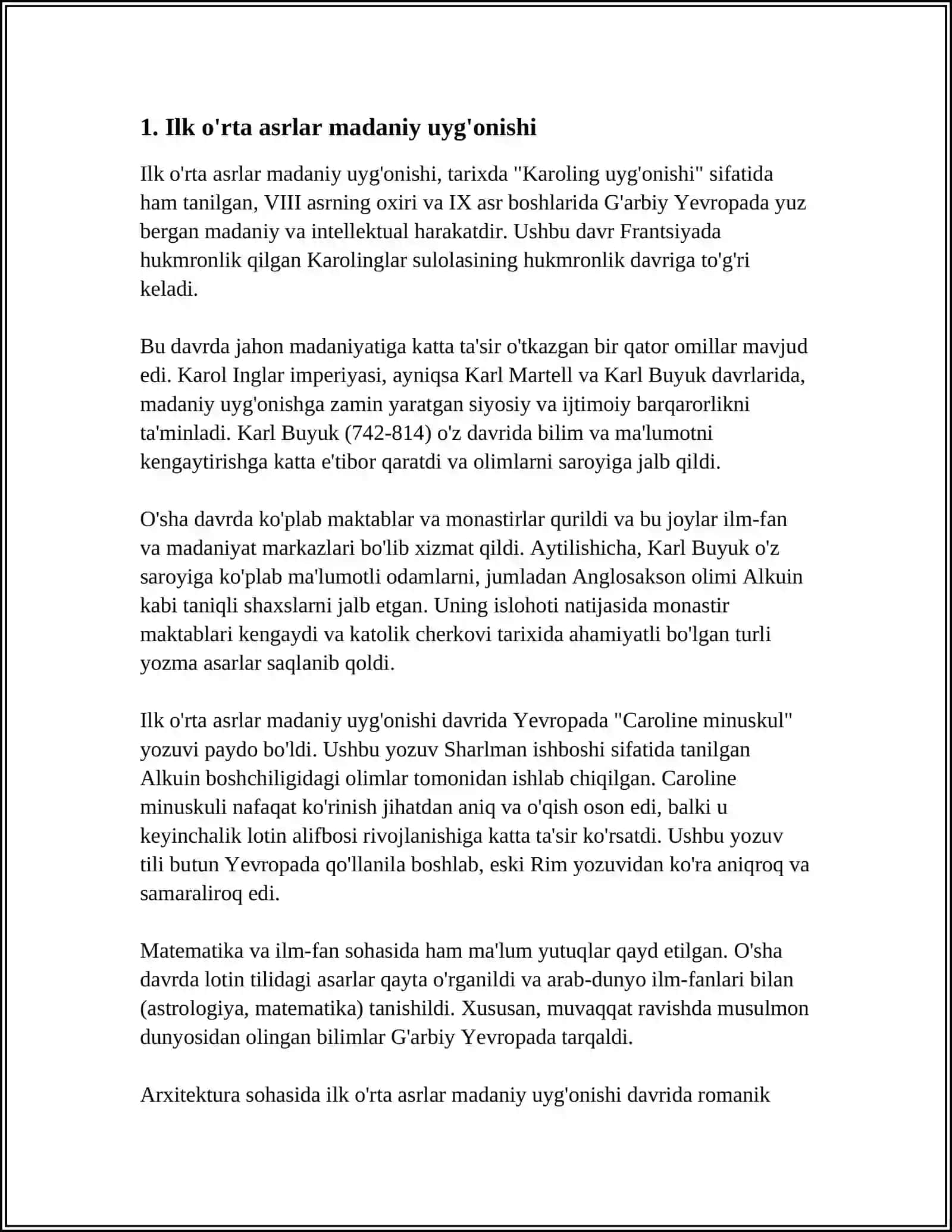 MAMALAKATIMIZ HUDUDIDA IX-XII ASRLARDA MADANIY UYG’ONISH 4