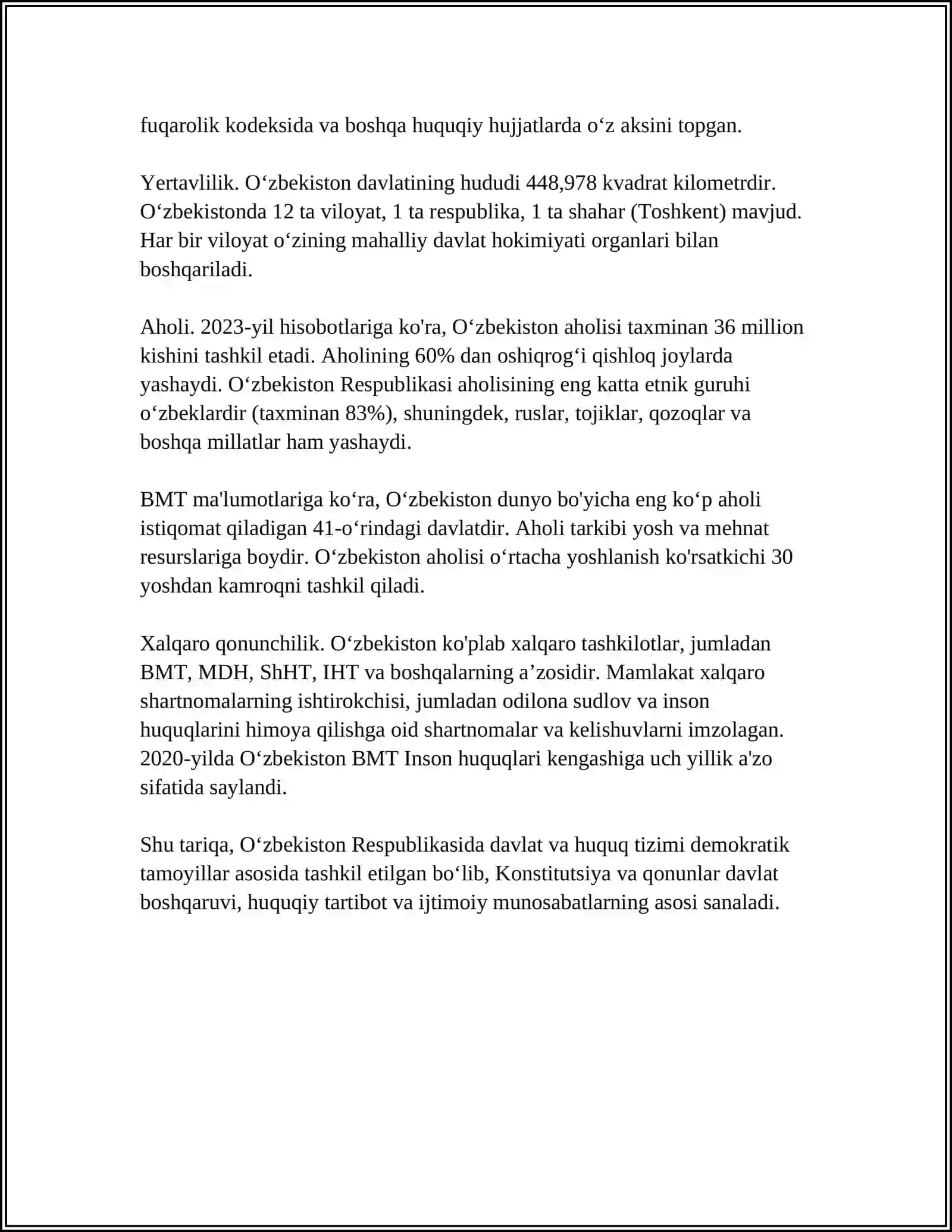 O‘ZBEKISTONDA DAVLAT VA HUQUQNING PAYDO BO‘LISHI. ILK DAVLAT UYUSHMALARI VA HUQUQI 4