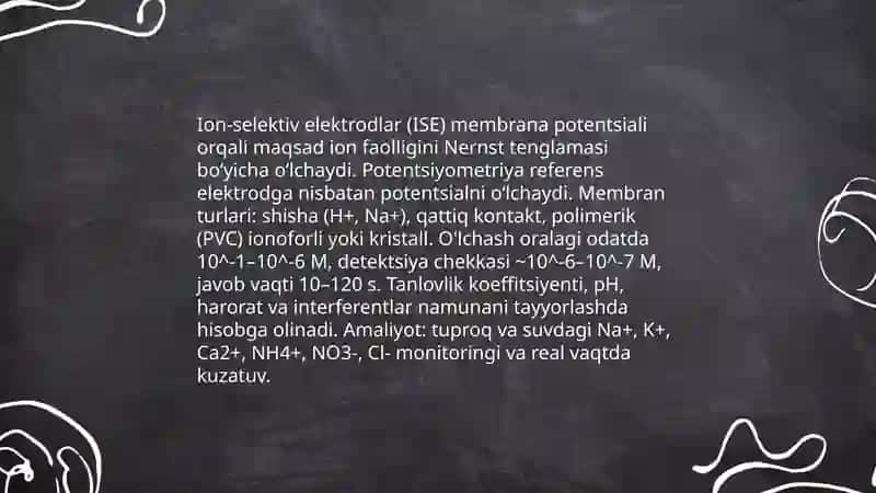 Tuproq va suv ion bog'lanishli birikmalarni aniqlash 4