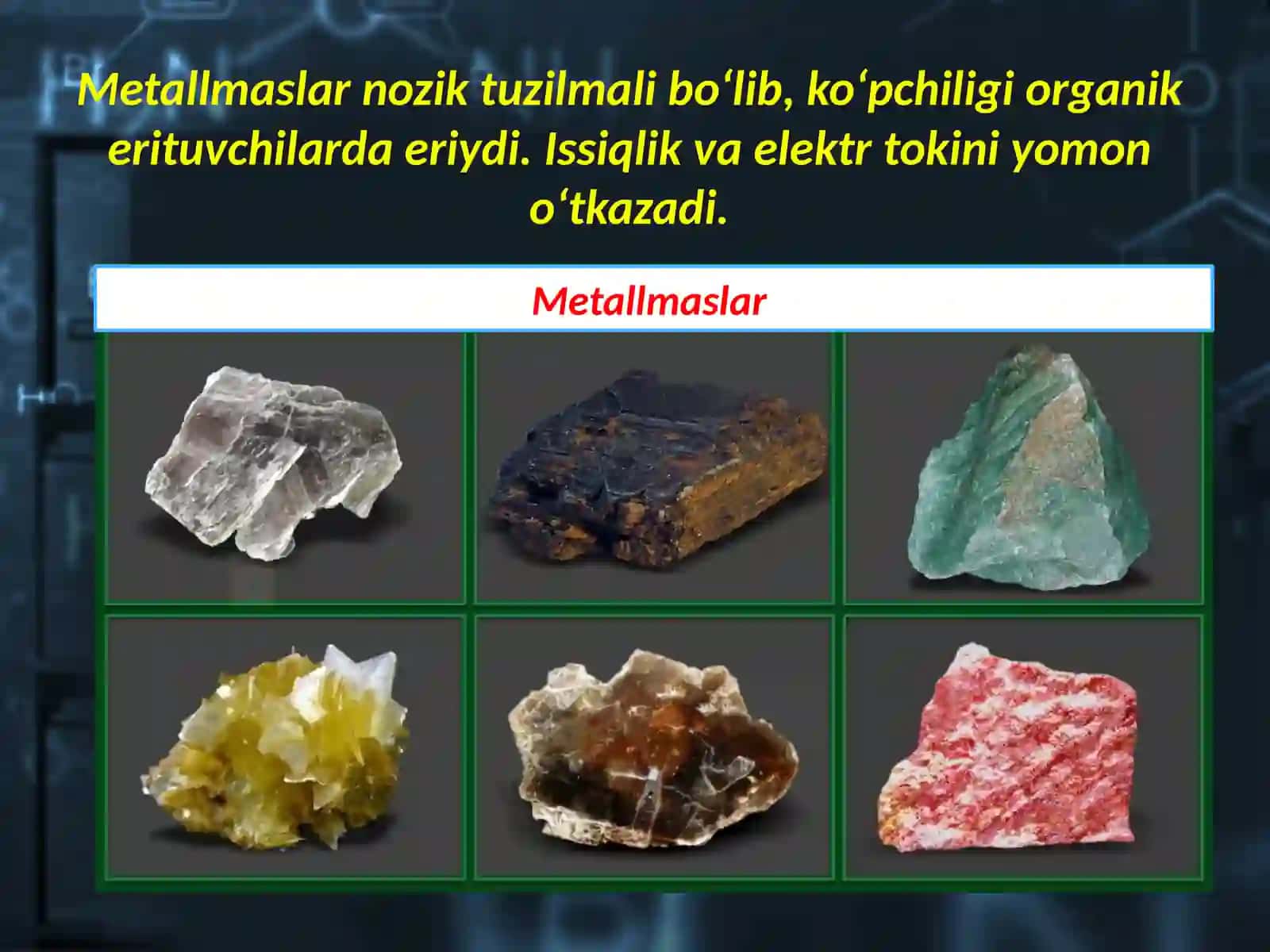 Metallmaslarning umumiy xossalari 4