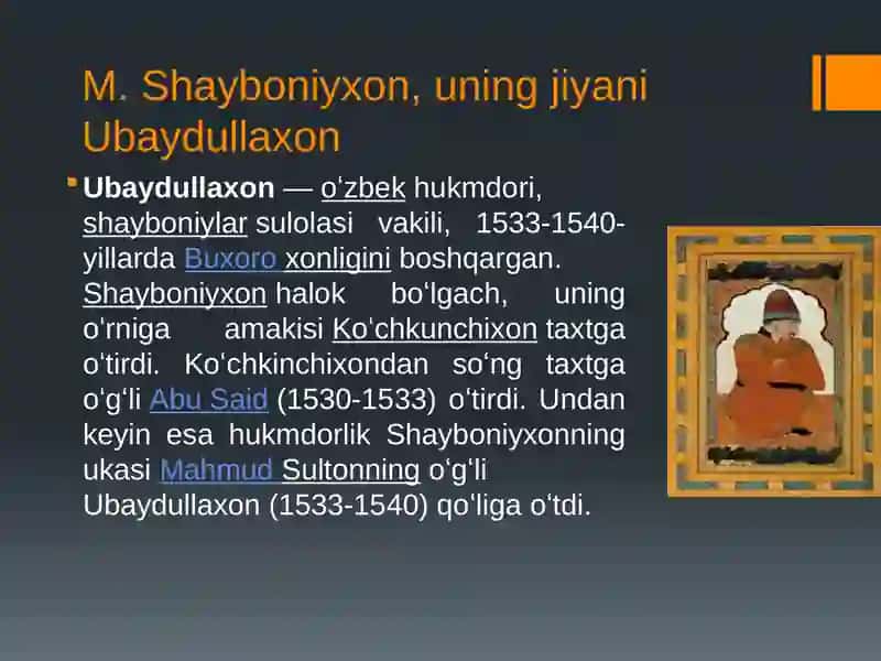 Shayboniylar davrida Madanyat vakillari 4