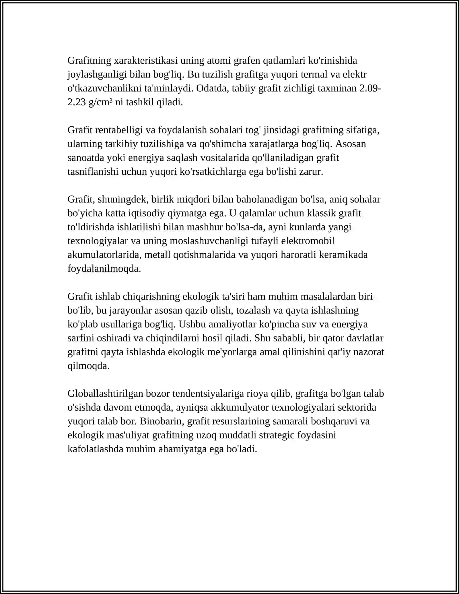 GRAFIT RUDALARINI SARALASH SXEMASINI TANLASH VA ASOSLASH 4