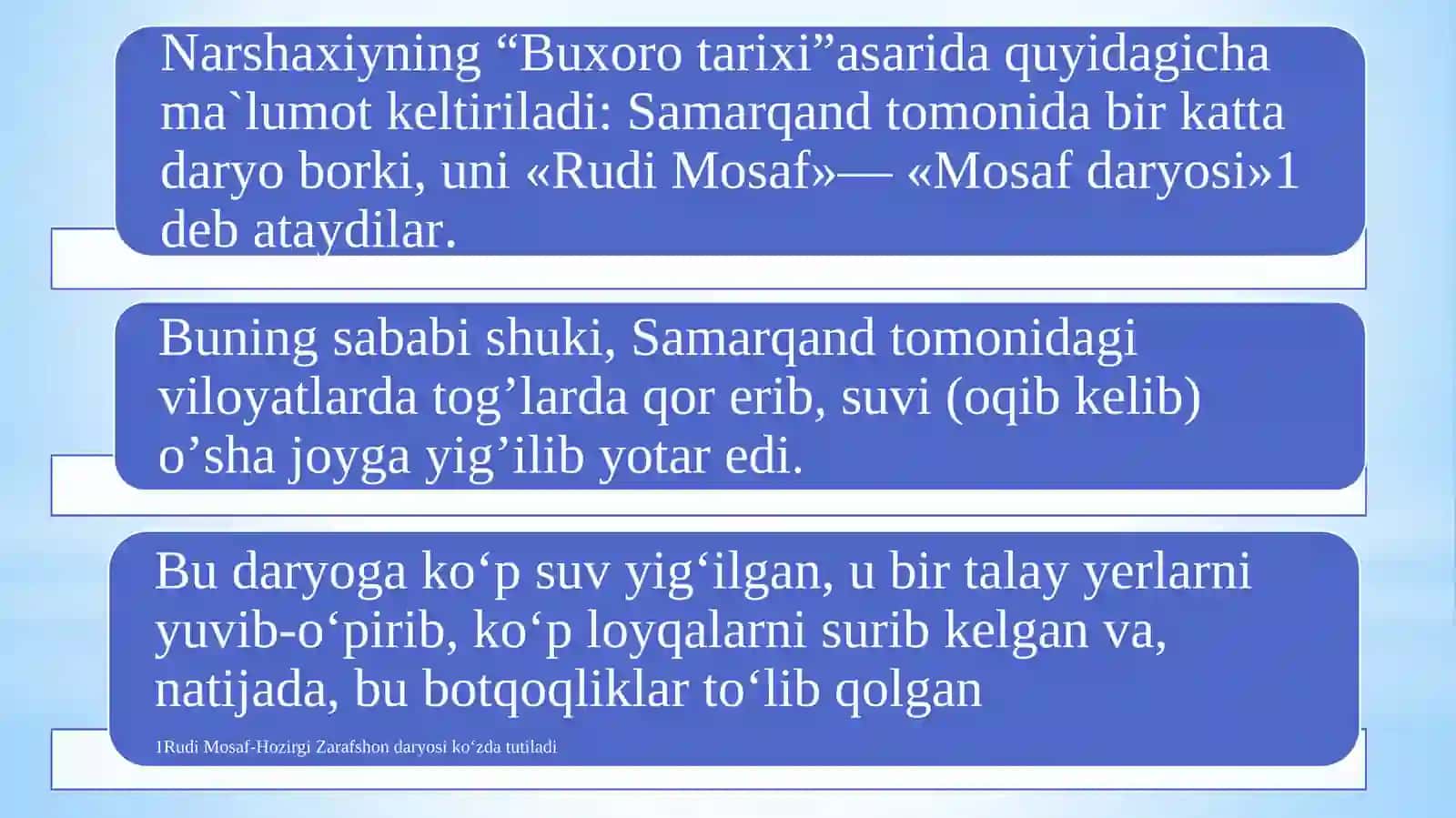 Narshaxiyning “Buxorotarixi” asarida yer-suv munosabatlari 4