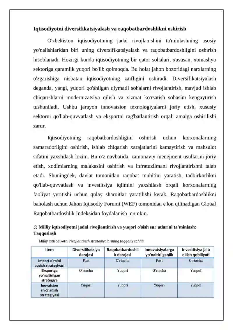 MILLIY IQTISODIYOTINI JADAL RIVOJLANTIRISH VA YUQORI O‘SISH SUR’ATLARINI TA’MINLASH 4