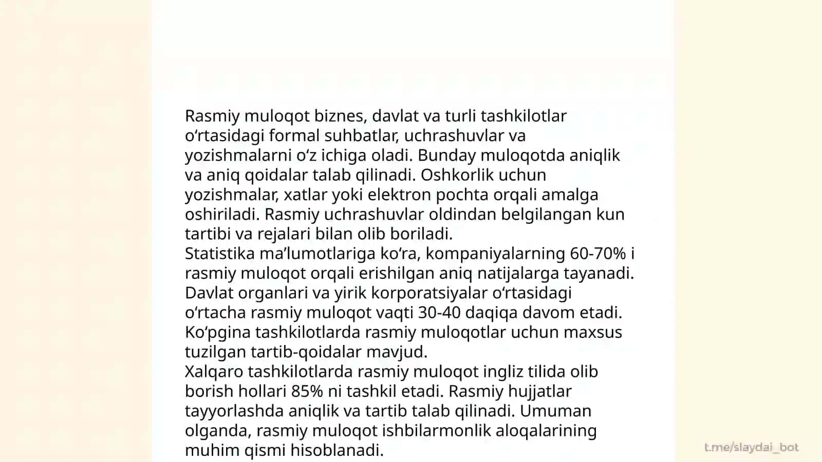 Kundalik suhbatlar 4