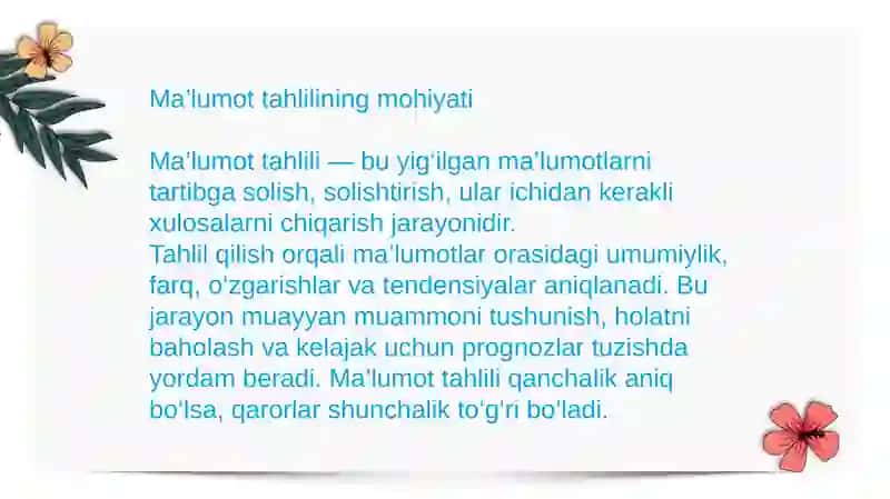Saydullayeva Oydinoyning qaror qabul qilish fanidan tayyorlagan taqdimoti 4