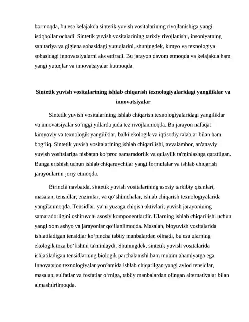 SINTETIK YUVlSH VOSITALARINI ISHLAB CHIQARISHNING RIVOJLANISH TARIXI 4