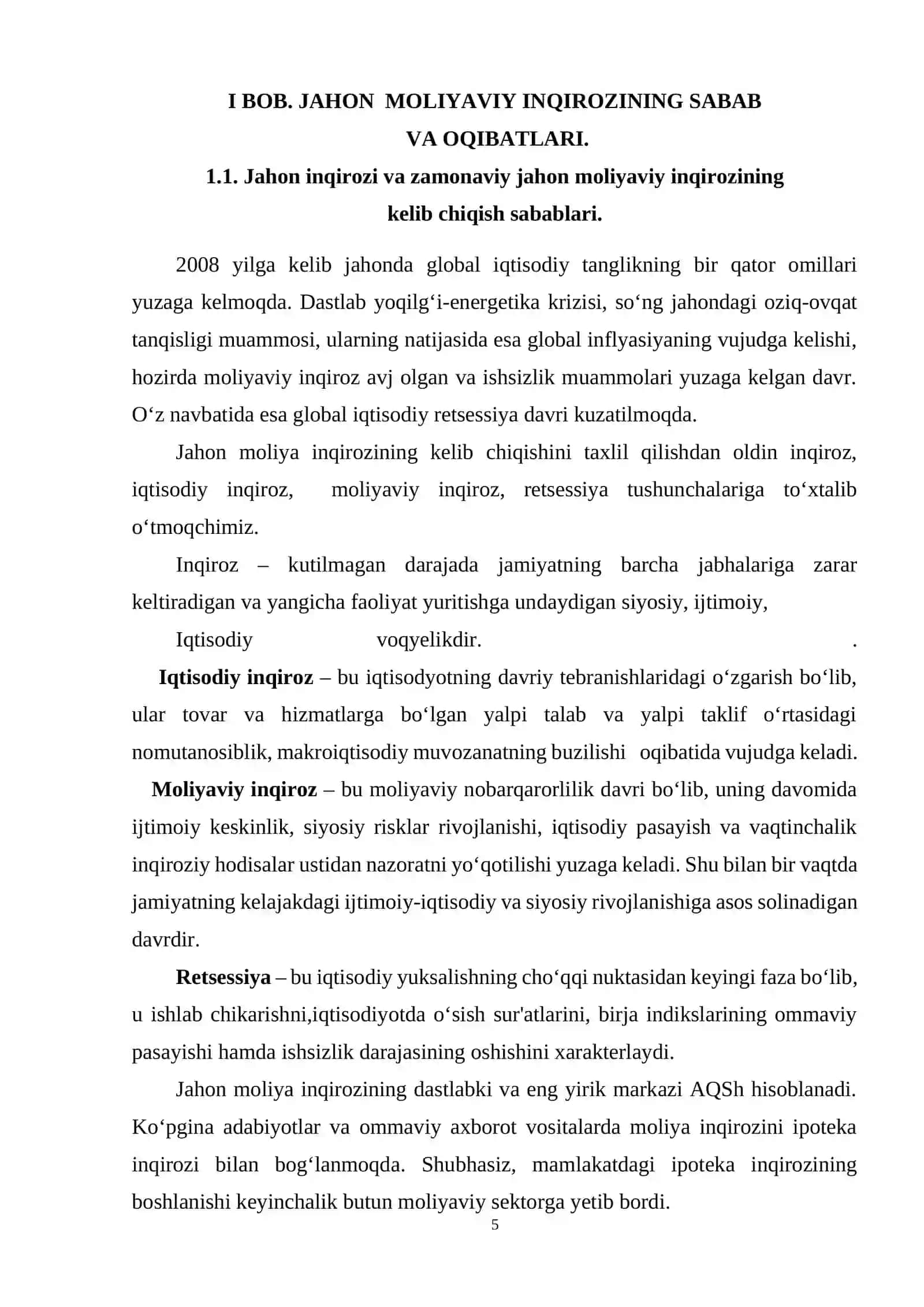 Jahon moliyaviy inqirozinining sabab va oqibatlari 4