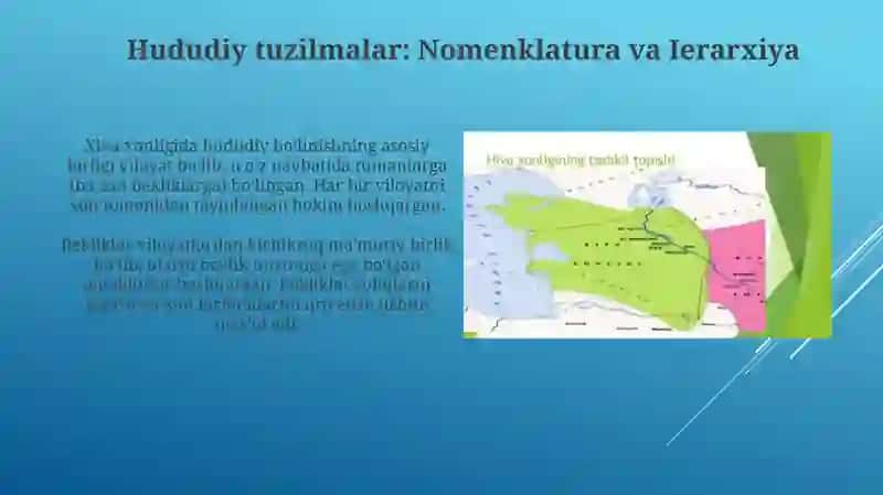 Xiva xonligining ma'muriy hududiy bo'linishi 4