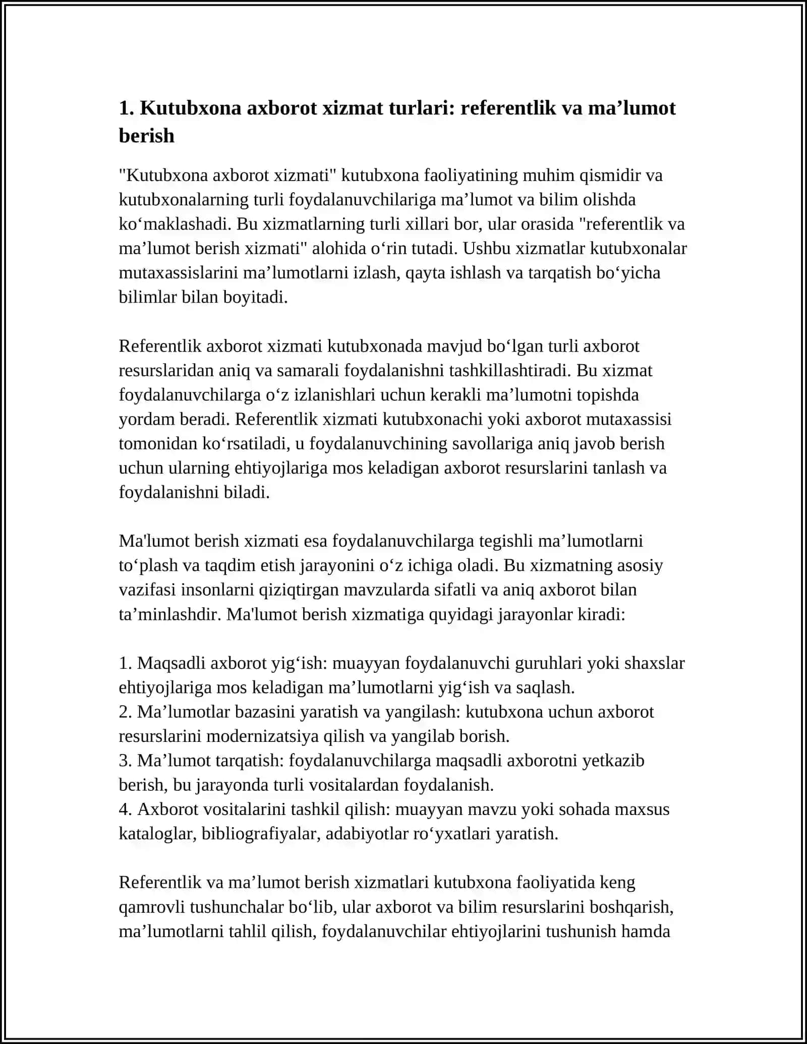 Kutubxona axborot faoliyati turli xillari 4