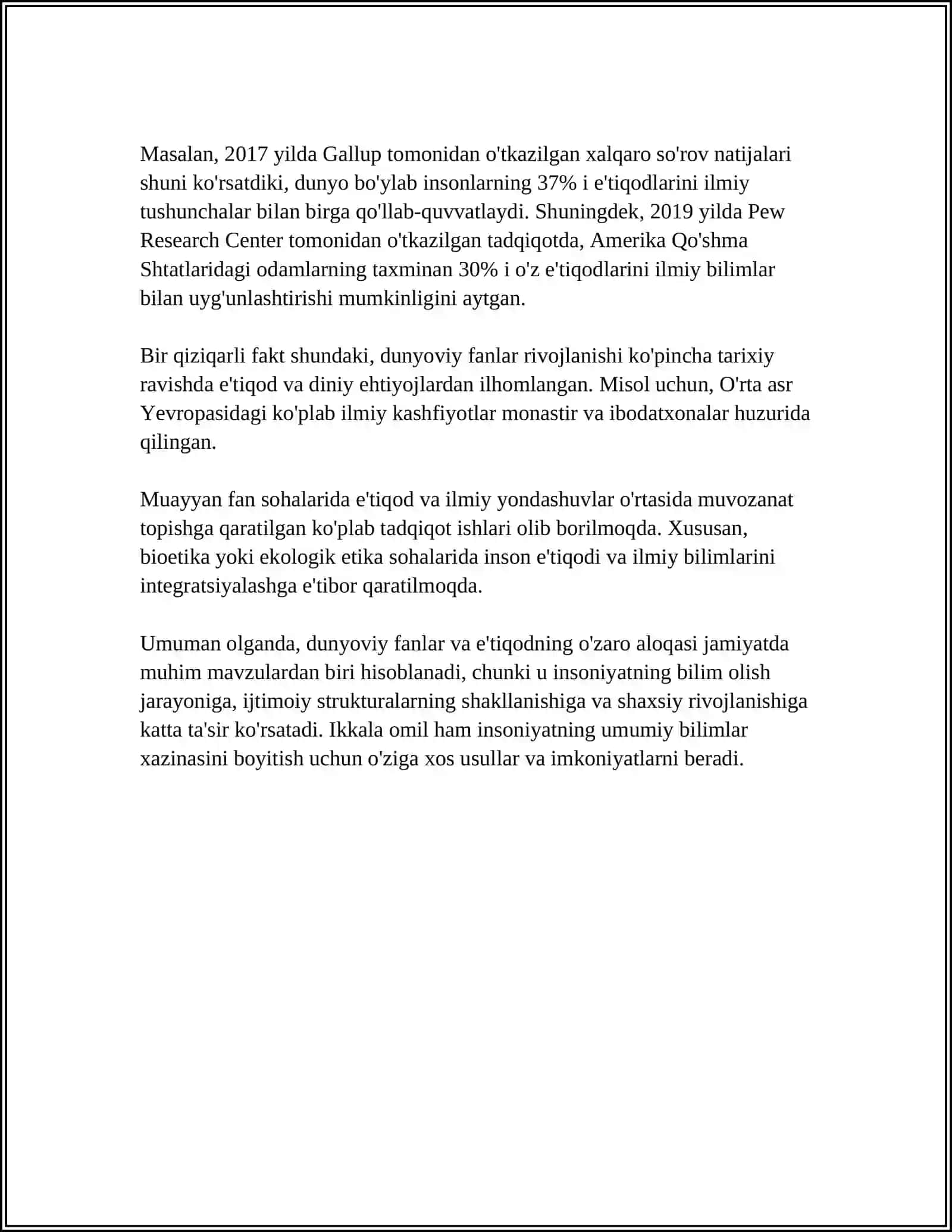 DUNYOVIY BILIMLAR VA E'TIQOD BIRLIGIGA ERISHISHINING AHAMIYATI 4