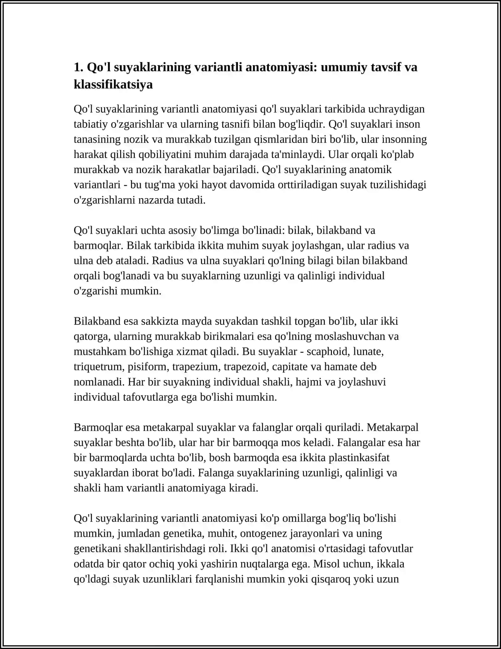 QO‘L SUYAKLARINING VARIANTLI ANATOMIYASI 4