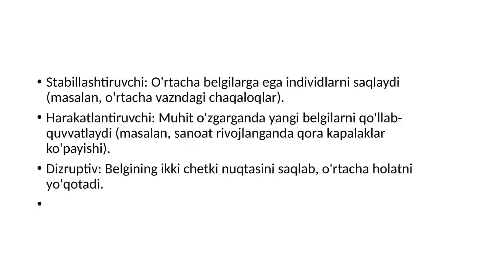 Moslanish tabiiy tanlanish 4