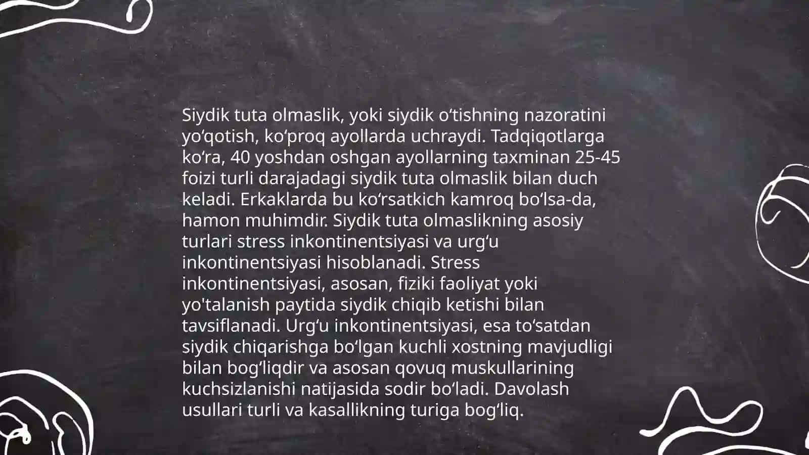 Buyrak va siydik chiqarish aʼzolari kasalliklarida bola holatini baxolash shikoyatlar umumiy koʻzdan kechirish labaratoriya tekshiruvi natijalari bilan tanishish 4