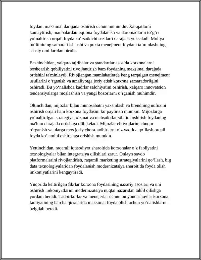KORXONA FOYDASINING NAZARIY-ASOSLARI VA MODERNIZATSIYA KONTEKSTIDA UNING AHAMIYATI 4