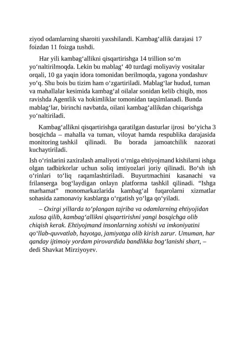 Kambag’allikni qisqartirish sohasidagi davlat siyosati 4