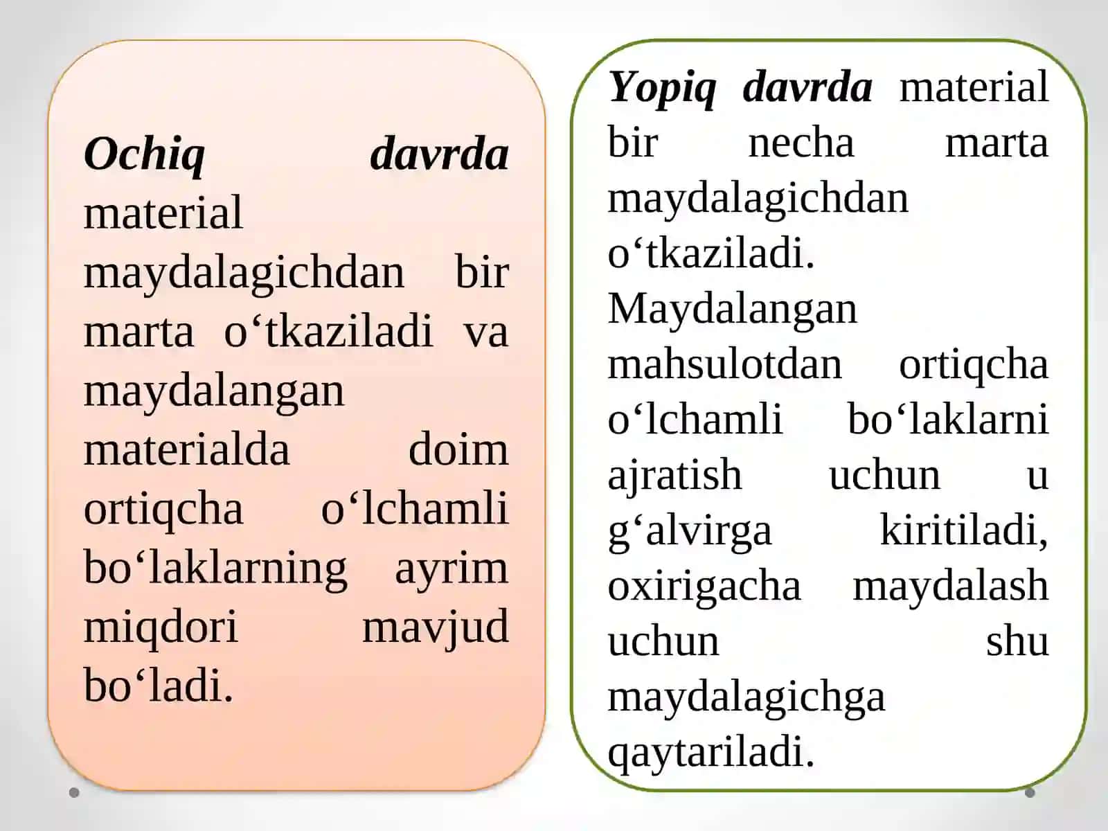 MAYDALASH DARAJASI, MAYDALASH BOSQICHLARI VA MAYDALASH USULLARI 4