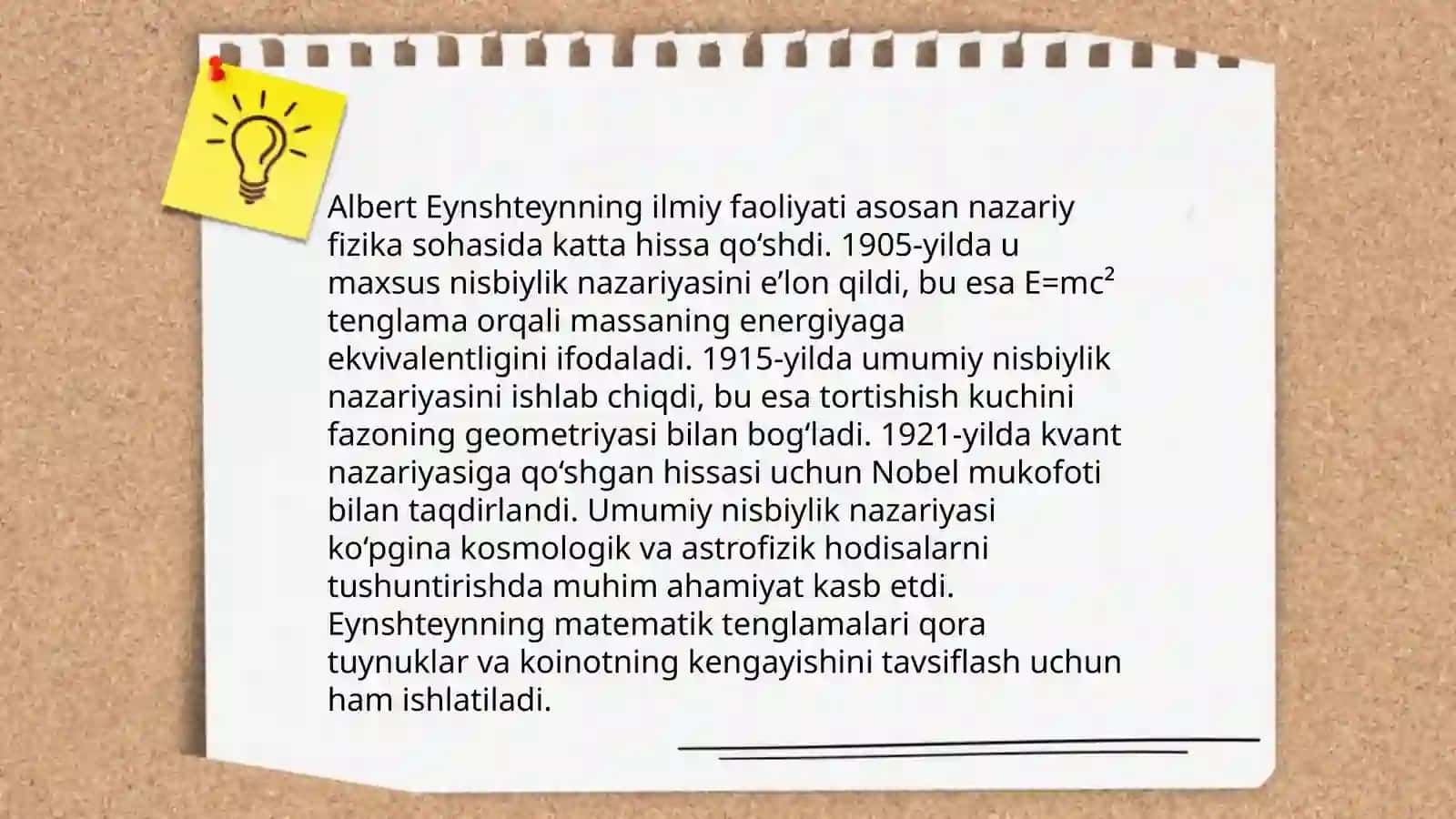Eynshteyn Nisbiylik nazariyasining yaratilish tarixi 4