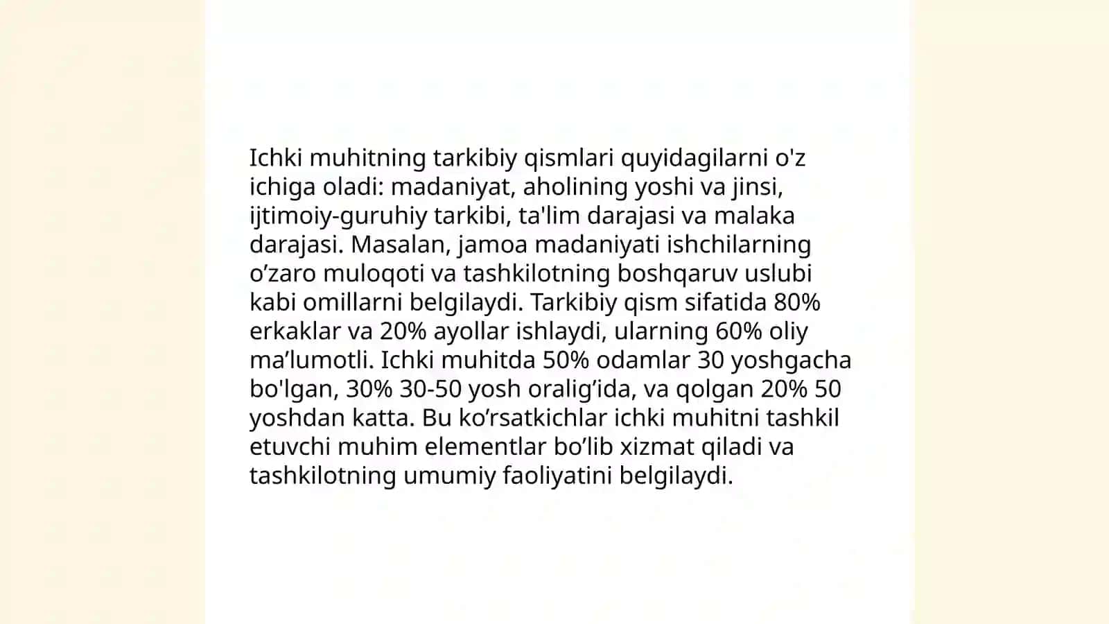 Organizmning ichki muhiti.Ichki muhit va uning tarkibiy ahamiyati 4