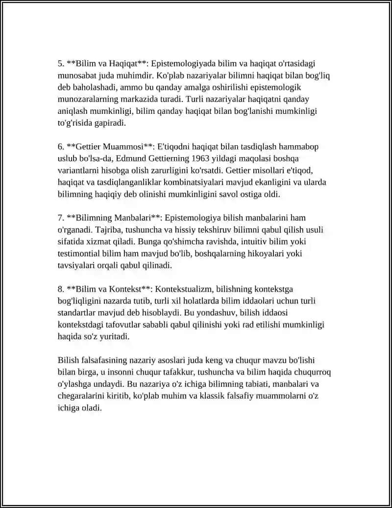BILISH FALSAFASI 4