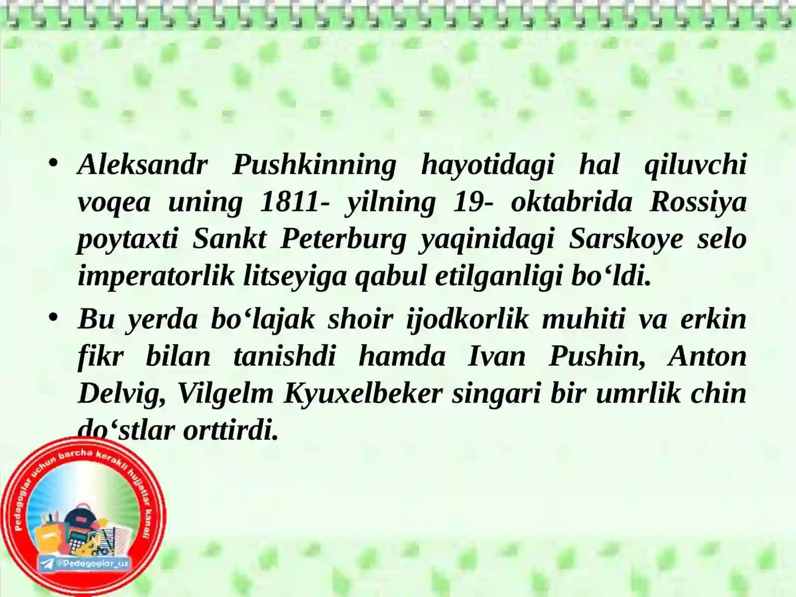 ALEKSANDR SERGEYEVICH PUSHKIN 4