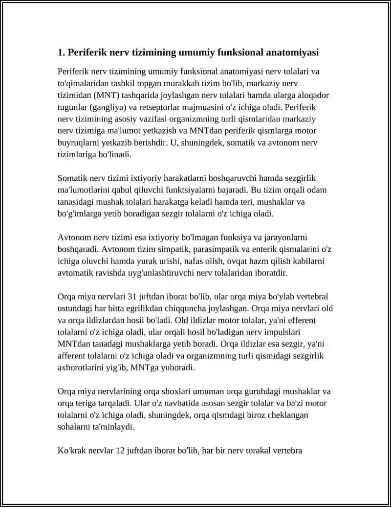 PERIFERIK NERV TIZIMI FUNKTSIONAL ANATOMIYASI 4