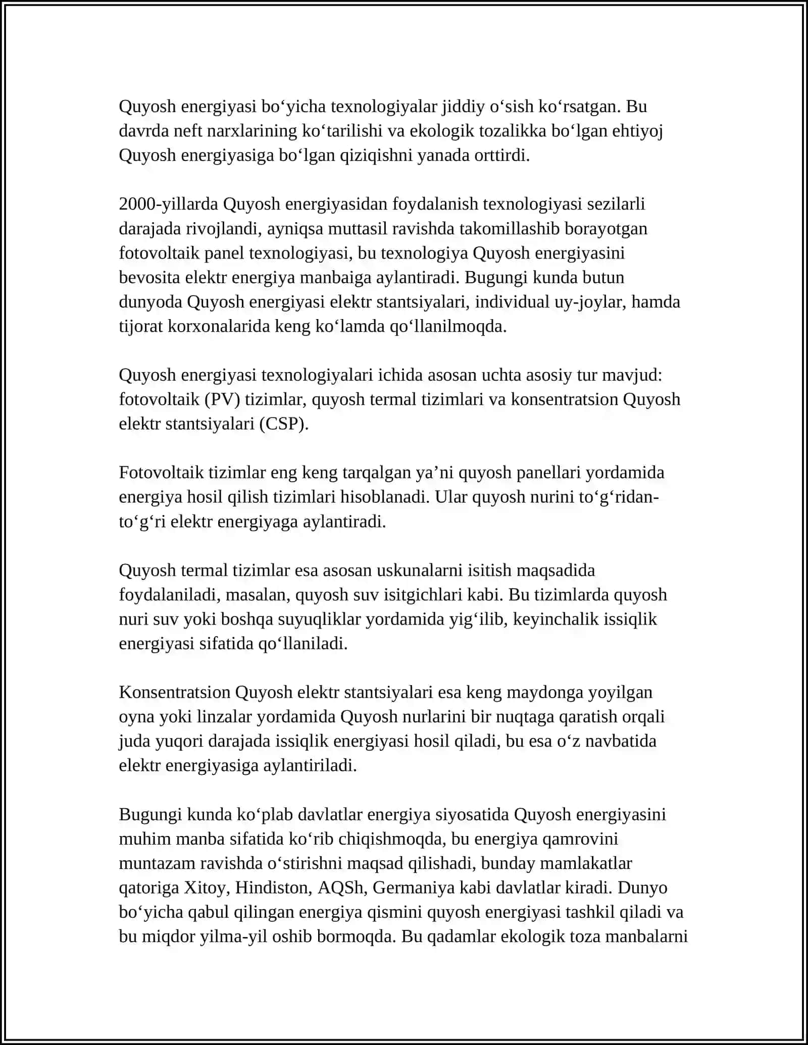 QUYOSH ENERGIYASI 4