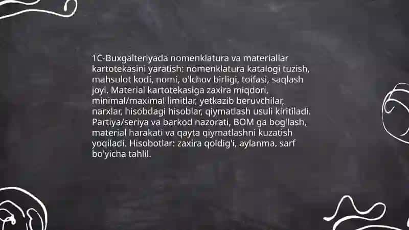 "1C-buxgalteriya" dasturida ishlab chiqarish hisobini yuritish 4