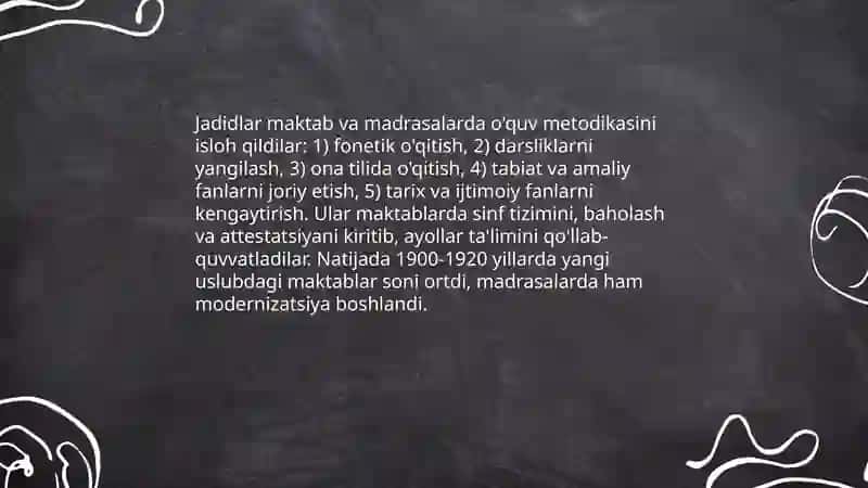 Jadid ma'rifatparvarlarining o'lka ijtimoiy va ma'naviy hayotdagi tutgan o'rni Adhamova. M 4