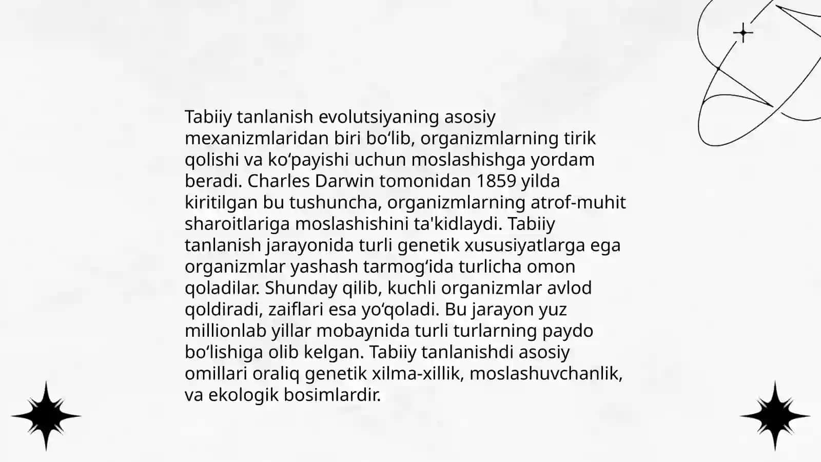 Darvin va boshqa olimlarning evalutsiyaga oid asarlarini oʻrganish 4