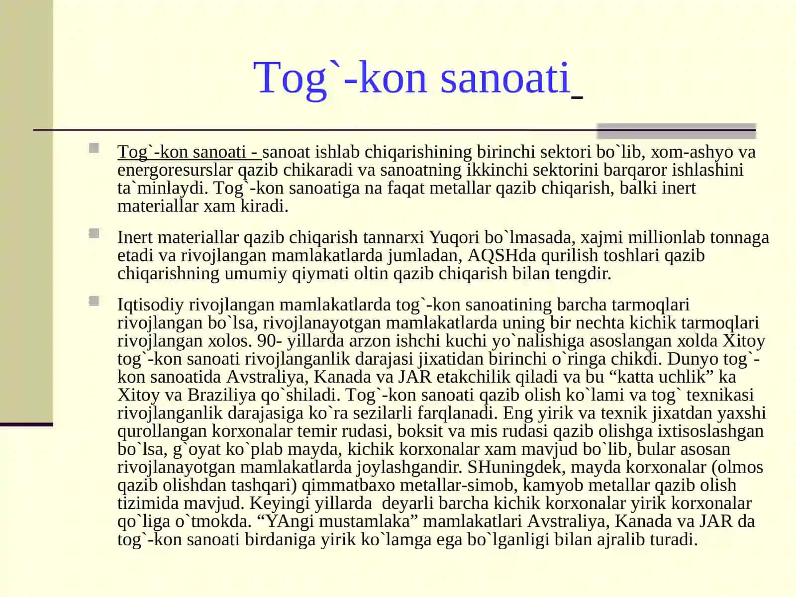 Jahon xo’jaligi (iqtisodiyoti) ning umumiy tavsifi 4