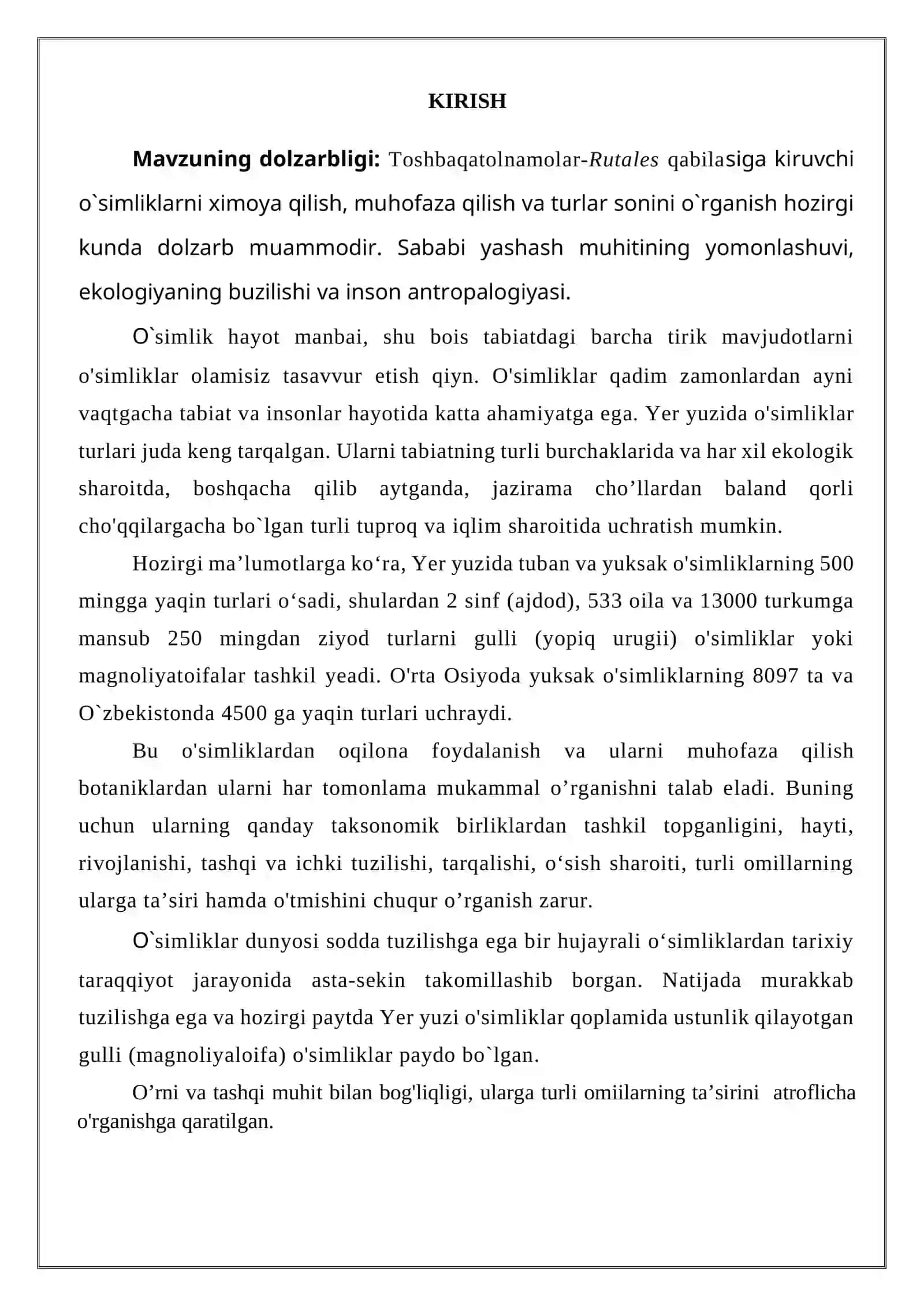 Toshbaqatolnamolar — Rutales qabilasi 4