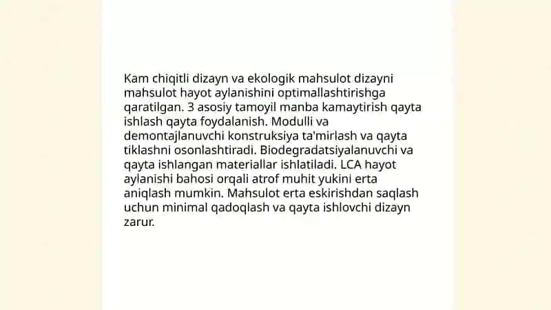 Kam chiqitli va chiqindisiz texnologiyalar 4