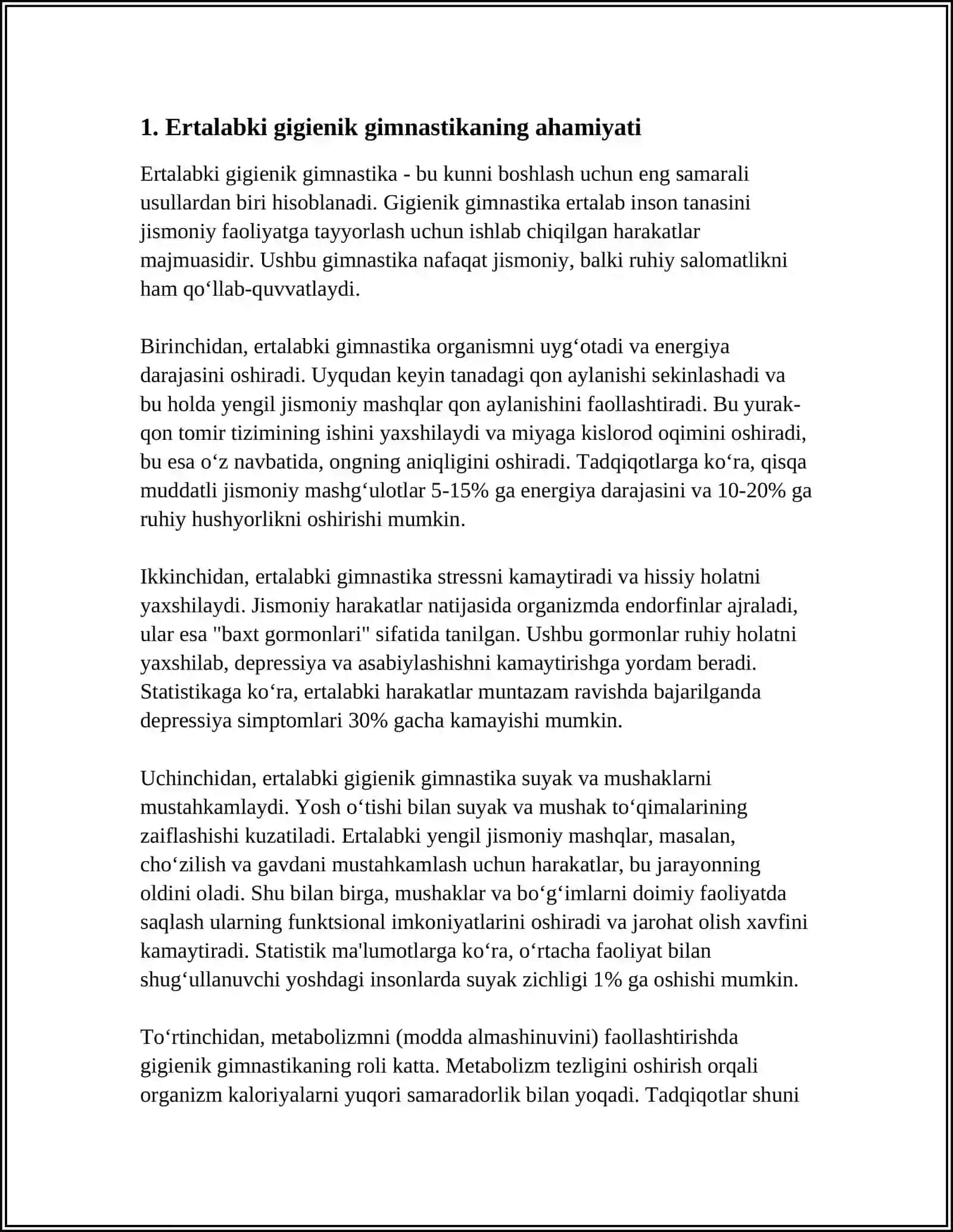 ERTALABKI GIGIENIK GIMNASTIKA (EGG) MAJMUASINI O‘ZLASHTIRISH 4