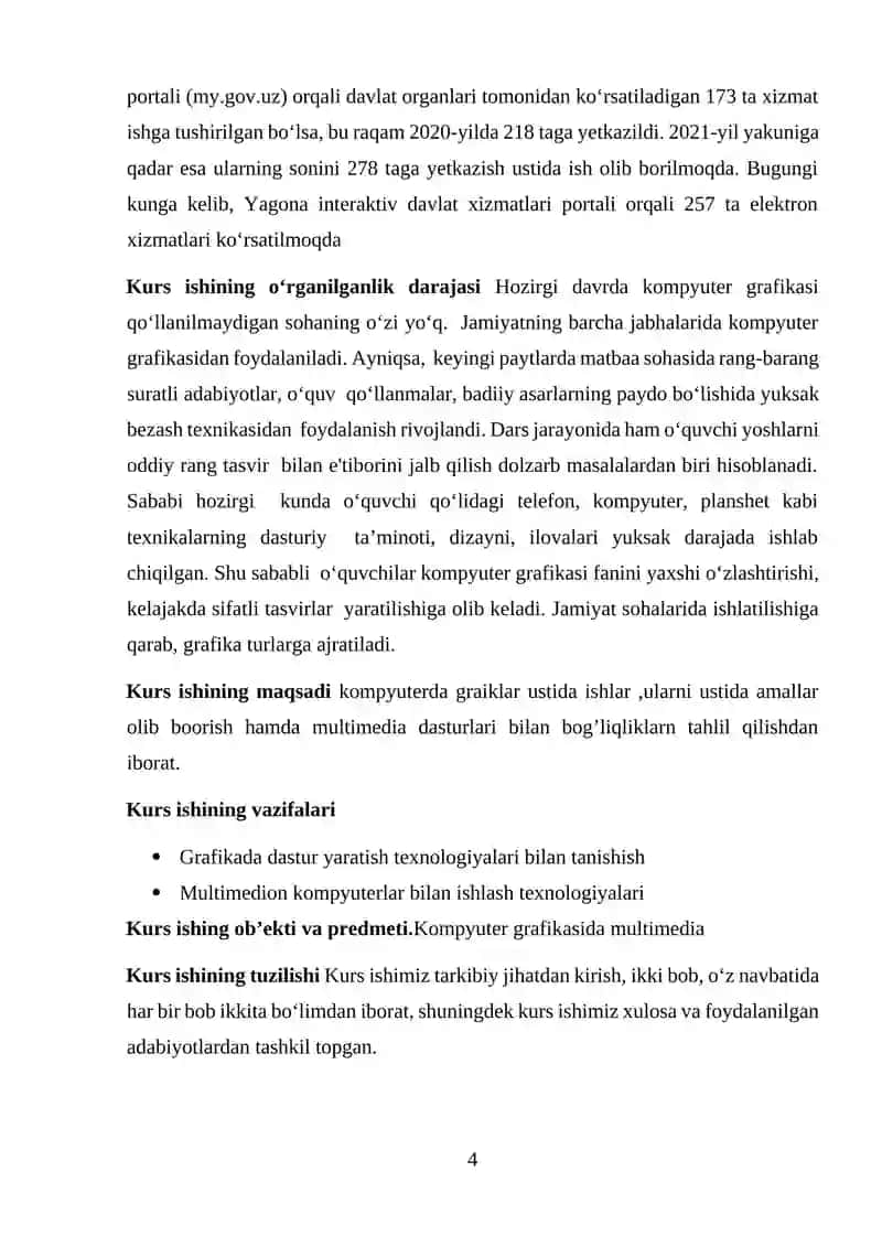 Zamonaviy kompyuter grafikasi va multimedia texnologiyalaridan foydalanish 4