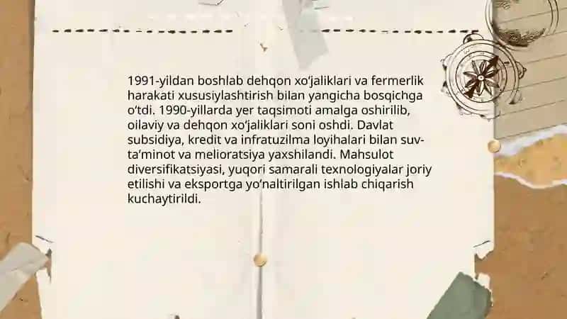 Qishloq xoʻjaligi va sanoat sohasidagi oʻzgarishlar 4