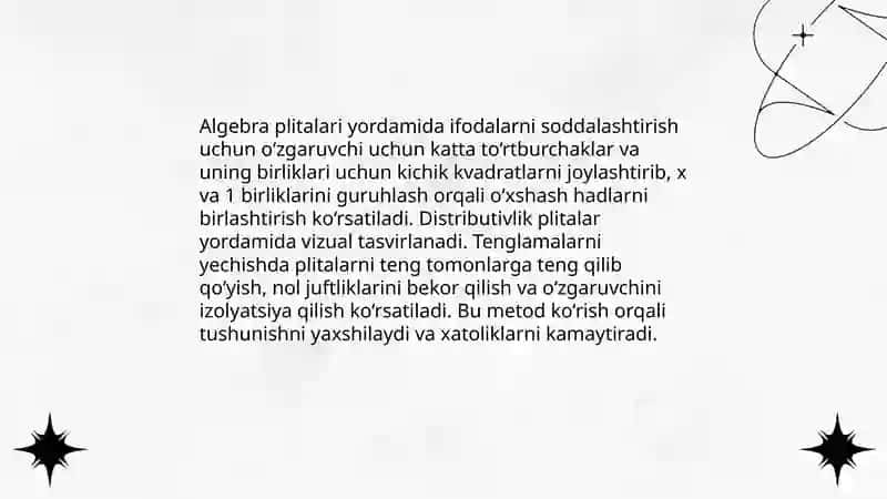 Konsentrlar boʻyicha algebra elementlari mavzusini oʻrganishda koʻrgazmali qurollardan foydalanish 4